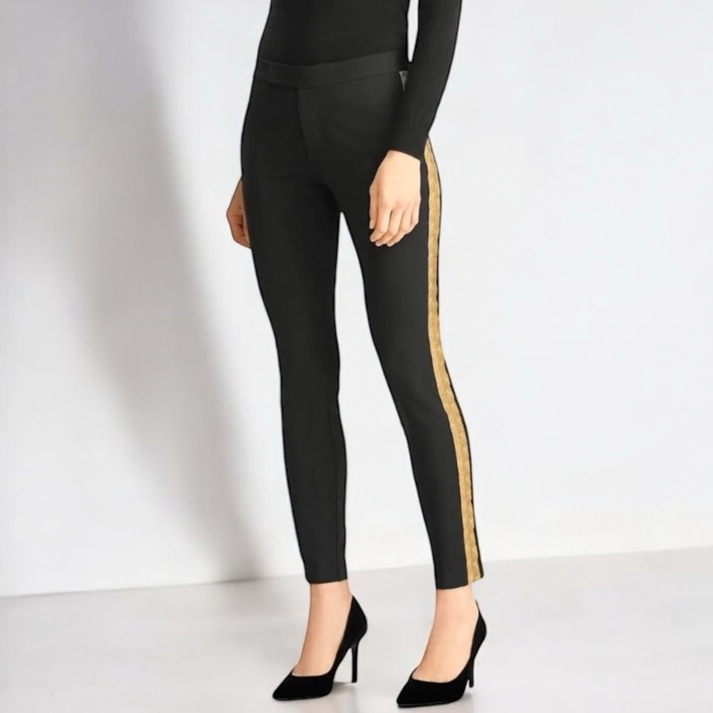Ralph Lauren Metallic Trim Ponte Tuxedo Pants